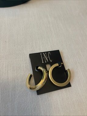 Gold Tube Hoop Earrings